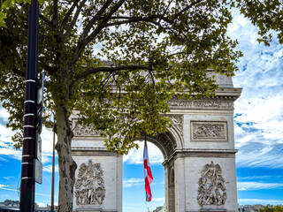 Arc de Triomphe in Paris, one of the most famous monuments, Paris, France.
