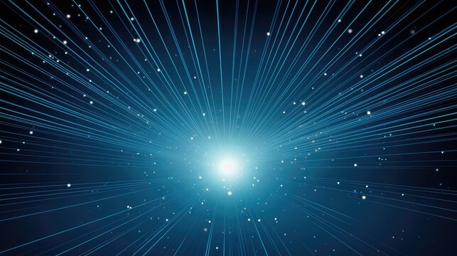 Galactic Burst of Light in Dark Blue Space