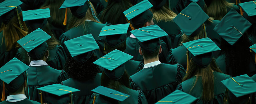 Graduates in Caps and Gowns at Commencement