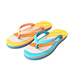 Beach flip flop, isolated on blank background.