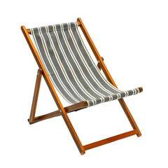 Beach chair, 3D style, isolated on blank background. - obrazy, fototapety, plakaty
