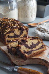 Sweet Chocolate Marble Cake Loaf Keto
