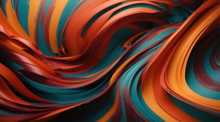 A close up of a swirl pattern made from colored paper. AI.