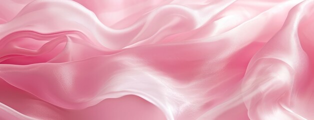 Elegant Soft Pink Satin Fabric Waves Background