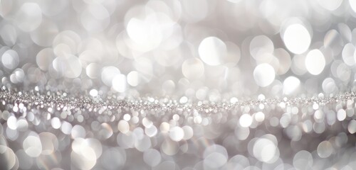 Silver Glitter Bokeh Background for Festive Occasions