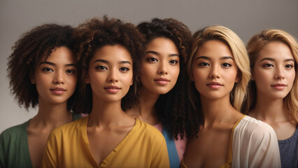 Obraz premium AI generated conceptual illustration, every body is beautiful, anti racism, female harassment