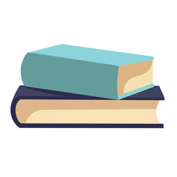 recommend clip art: Book stack icon, stack of books vector, two blue books in flat design style illustration