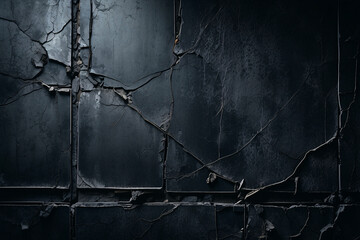 The image depicts an abstract network of cracks on a black background, symbolizing division and contrast