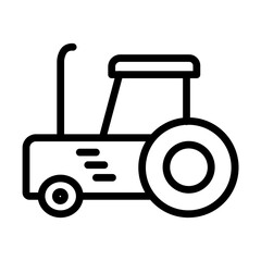 Tractor Vector Line Icon Design