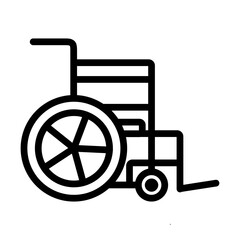 Wheelchair Vector Line Icon Design