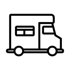 Motorhome Vector Line Icon Design