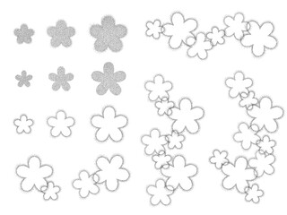 花のほわほわエフェクトセット_黒