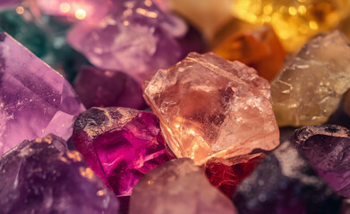 Macro of Gemstone Textures and Colors	