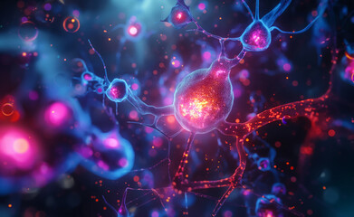 Network of Interconnected Cells Illuminated Immune System Nexus