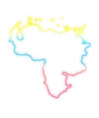 Colorful Neon Lights Africa Silhouette Glow