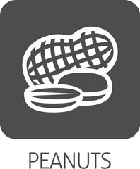 A peanut nut food icon concept. Possibly an icon for the allergen or allergy.