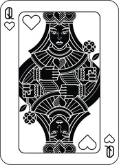 A queen of hearts card design from a playing cards deck pack - 781924696