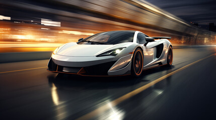 Autobahn Arrow: A White Supercar Cuts Through the Landscape in a Blur of Speed