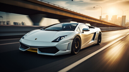 Autobahn Majesty: A White Supercar Commands Respect in a Blur of Motion