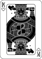 A king of hearts card design from a playing cards deck pack