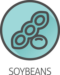 A soybean soy bean food allergen icon concept. Possibly an icon for the allergen or allergy.
