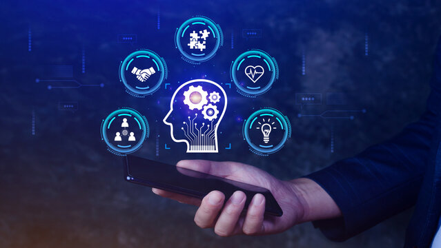 Power soft skills, multi skills responsibility HR human resources concept, personal attribute development, Digital Personality, problem solving, adaptability, collaboration, leadership, creativity