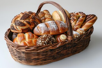 fresh bakery product with basket professional advertising food photography