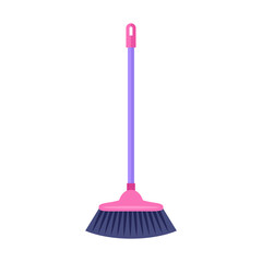 Cleaning broom. Vector cartoon illustration. Simple flat icon. 