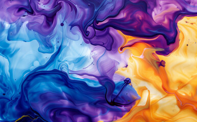 Fototapeta premium Abstract fluid art painting in the alcohol ink technique with swirling colors and fluid shapes