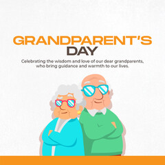 An endearing illustration of loving grandparents with their grandchildren, celebrating the bond and wisdom shared across generations on Grandparents Day.