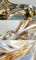 abstract gold wave background 