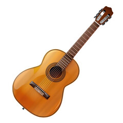 Classical acoustic guitar isolate on transparency background PNG