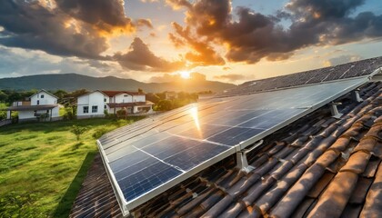 solar panels on the roof of a house - 781930441