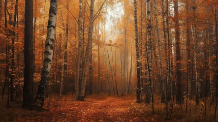  Rustic Autumn Birch Grove © pavlofox