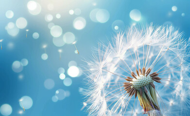 Macro Dandelion on Blue - A Farewell to Summer, Embracing Hope and Dreams