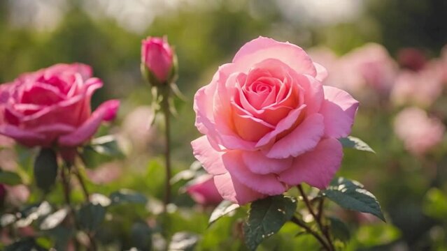 Pink roses slow motion summer , spring video