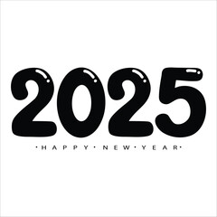 Happy new year 2025 banner black and golden vector luxury text 2025 happy new year.