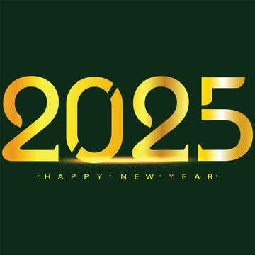 Happy new year 2025 banner black and golden vector luxury text 2025 happy new year.