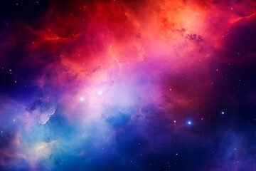 Fototapeta premium A vibrant and colorful abstract background depicting a fantastical galaxy, full of stars and nebulae.