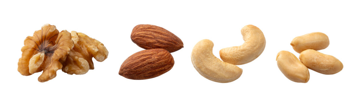 胡桃、アーモンド、カシューナッツ、ピーナッツ