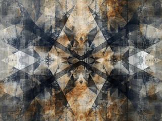 Symmetrical Geometric Grunge Pattern