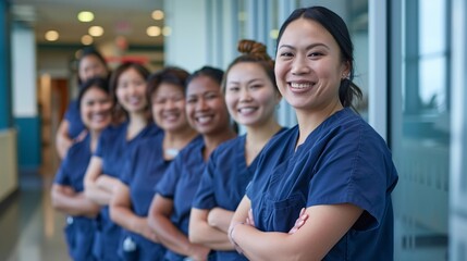 Obraz premium Diverse Healthcare Team: Nurses, Doctors, and Professionals Collaborating for Patient Care