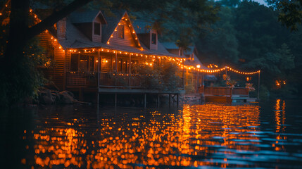 Detached house at water.