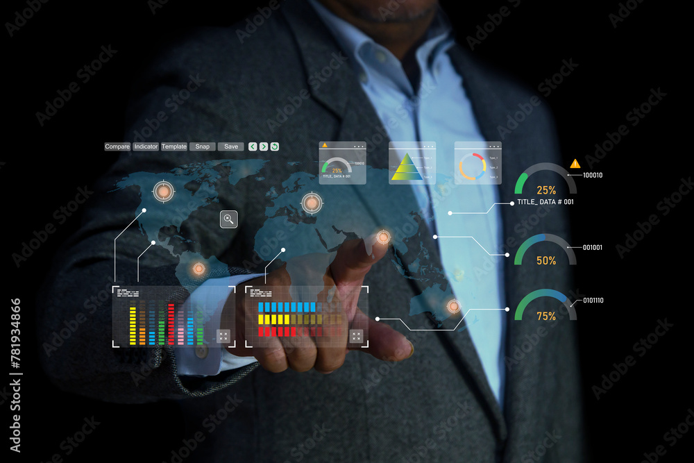 Poster global communication network concept. digital link tech, big data. innovation technology internet an