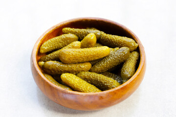 Tasty pickled cucumbers. Fermented vegetables