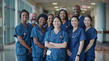 Diverse Healthcare Team: Nurses, Doctors, and Professionals Collaborating for Patient Care