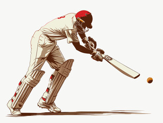 Animated Cricket Wicket: Spinner's Deceptive Doosra Bowls Batsman - obrazy, fototapety, plakaty