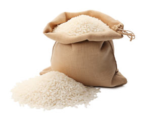 Rice Grains Sack Isolated on Transparent Background
