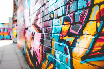 Street wall covered with graffiti