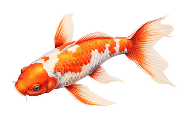 Fototapeta premium Koi Fish Isolated on Transparent Background 